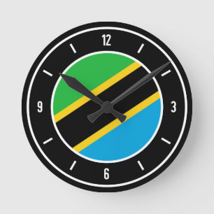 Tanzania Flag Elegant Round Clock