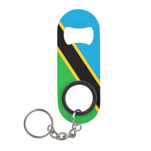 Tanzania Flag Green Black Blue Yellow Patriotic  Keychain Bottle Opener
