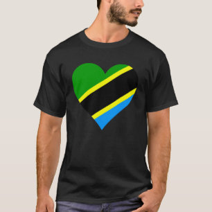 Tanzania Flag Heart Tanzania  Love Tanzania T-Shirt