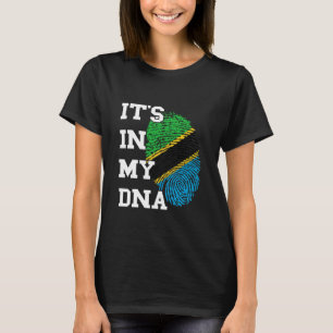 Tanzania Flag It's In My DNA Thumbmark Tanzanian R T-Shirt