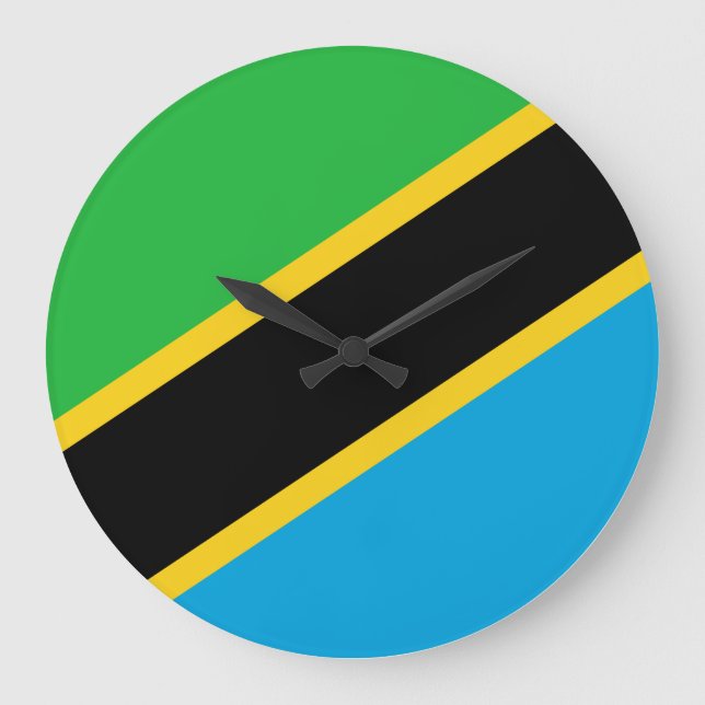 Tanzania Flag Large Clock (Front)