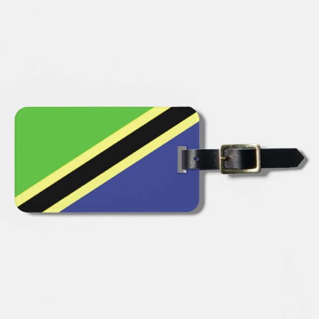 Tanzania Flag Luggage Tag (Front Horizontal)