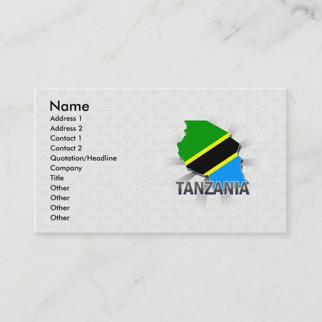 Tanzania Flag Map 2.0 Business Card (Front)