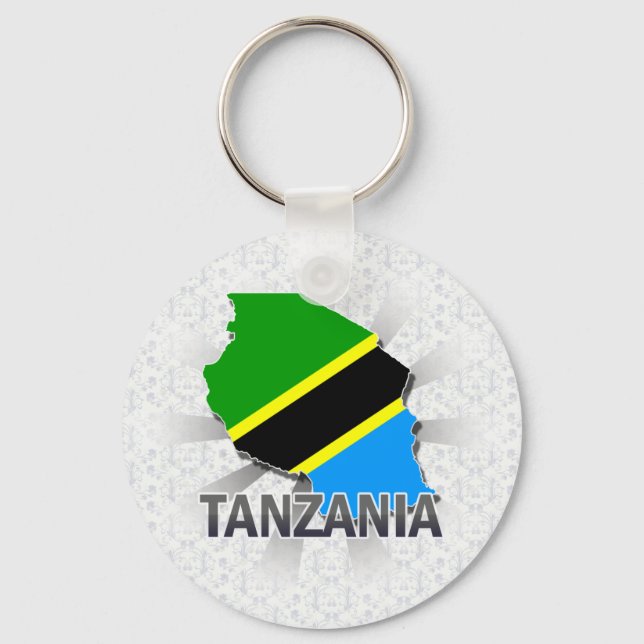 Tanzania Flag Map 2.0 Keychain (Front)