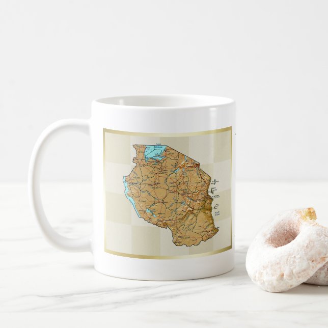 Tanzania Flag + Map Mug (With Donut)