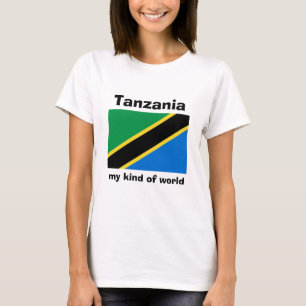 Tanzania Flag + Map + Text T-Shirt