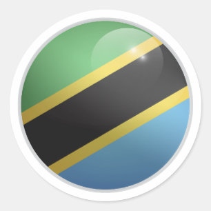Tanzania Glossy Circle Flag Classic Round Sticker