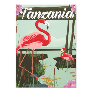 Tanzania - Lake Natron - Flamingo travel poster