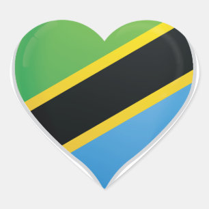 Tanzania love flag pride heart sticker