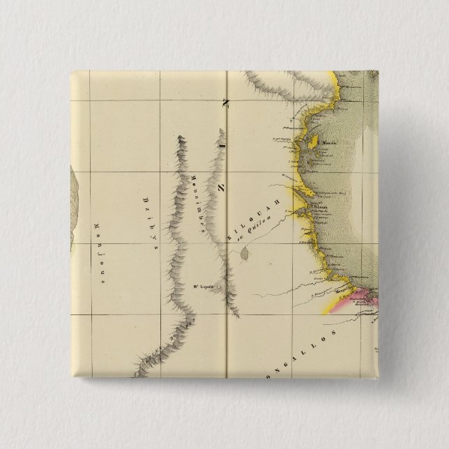Tanzania, Mozambique 43 2 Inch Square Button (Front)