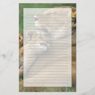 Tanzania, Ngorongoro Crater. African lion mother Stationery