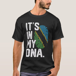 Tanzania Roots Flag Fingerprint Graphic Patriotic T-Shirt