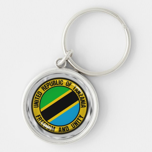 Tanzania Round Emblem Keychain (Front)