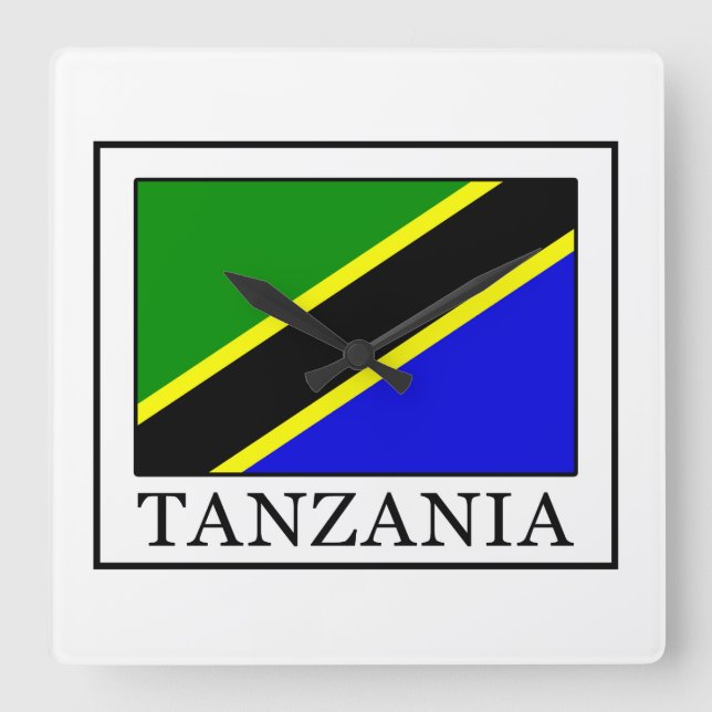 Tanzania Square Wall Clock (Front)