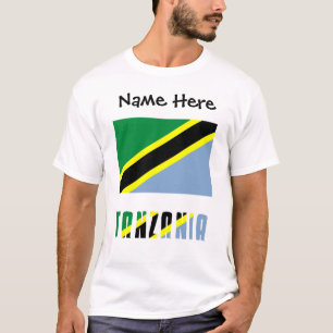 Tanzania Tanzanian Flag Black Personalization T-Shirt