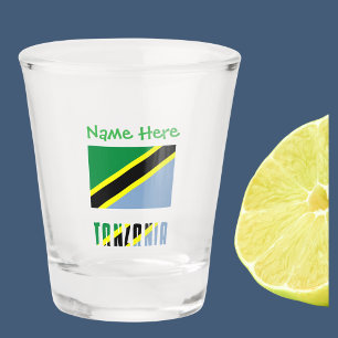 Tanzania Tanzanian Flag Green Personalized  Shot Glass