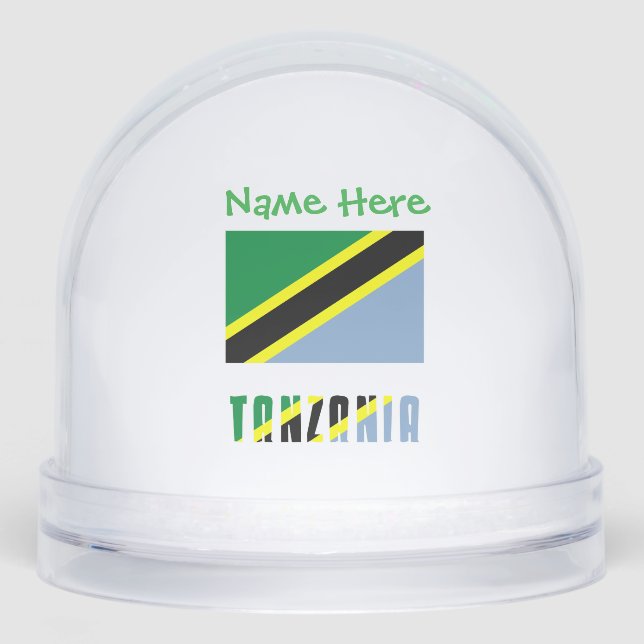 Tanzania Tanzanian Flag Green Personalized  Snowglobe (Front)