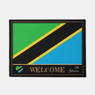 Tanzania & Tanzanian Flag house mat/sports Welcome Doormat