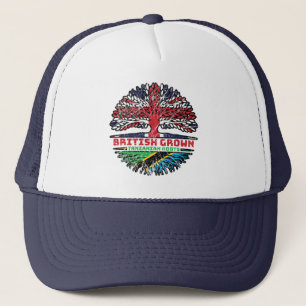 Tanzania Tanzanian Uk United Kingdom British Tree Trucker Hat