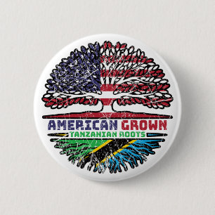 Tanzania Tanzanian US American USA United States 2 Inch Round Button