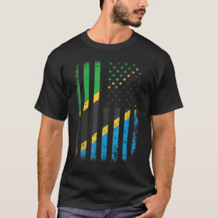 Tanzanian American Flag Tanzanian Roots Tanzania A T-Shirt