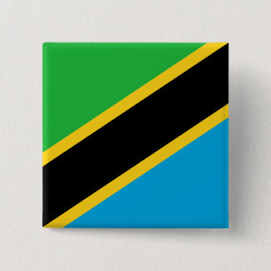 Tanzanian Flag 2 Inch Square Button