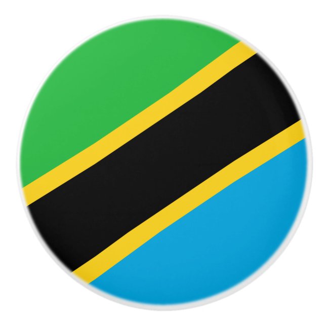 Tanzanian Flag Ceramic Knob (Front)