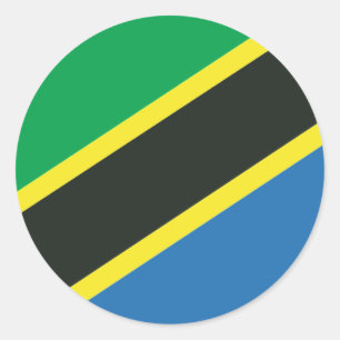 Tanzanian flag classic round sticker