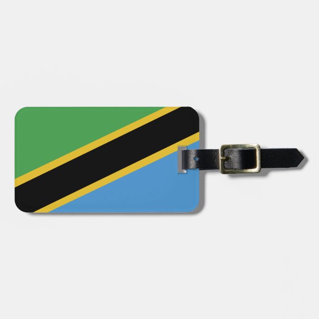 Tanzanian Flag Luggage Tag (Front Horizontal)