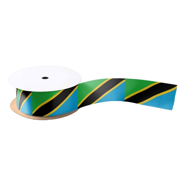 Tanzanian flag ribbon satin ribbon (Spool)