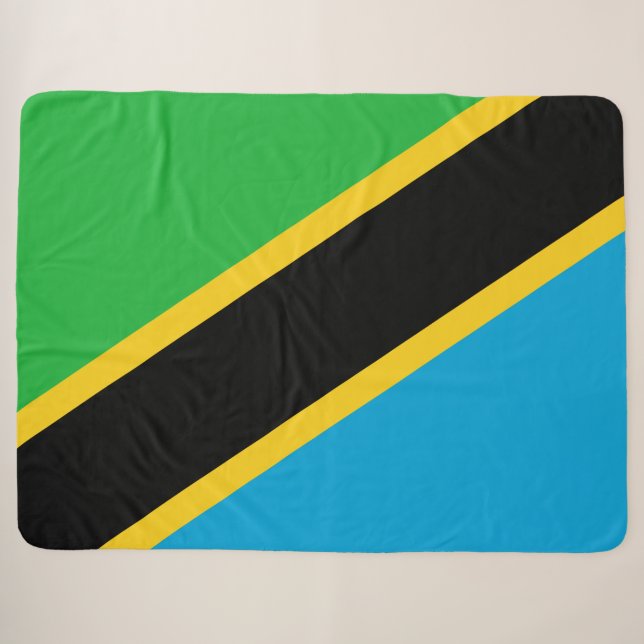 Tanzanian Flag Sherpa Blanket (Front (Horizontal))