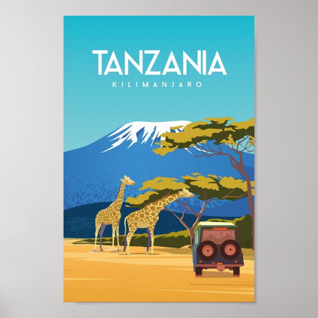 Tanzanie safari poster voyage Afrique (Devant)