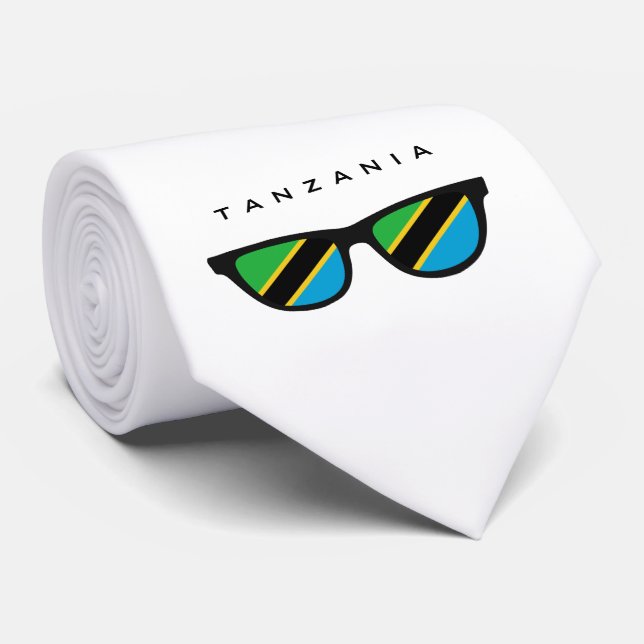 Tanzanie Shades texte personnalisé & cravate coule (Roulé)