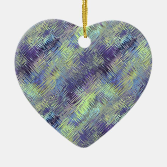 Tanzanite Blue Liquid Pattern Ceramic Ornament (Front)