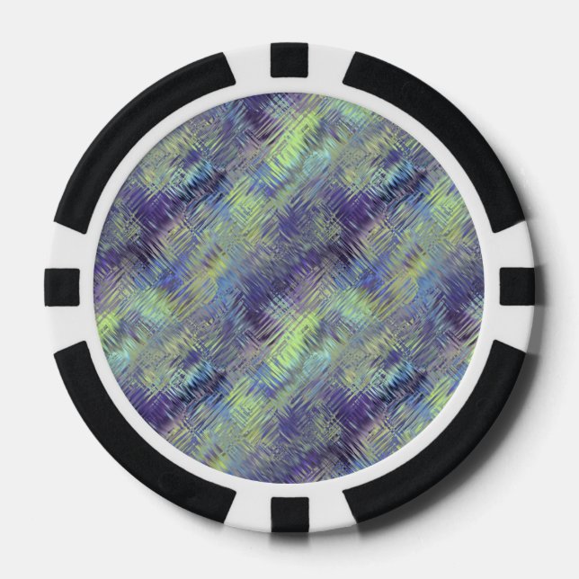 Tanzanite Blue Liquid Pattern Poker Chips (Front)