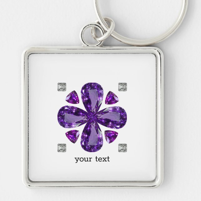 Tanzanite Diamond Art, Purple Keychain (Front)