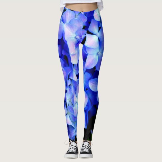Tanzanite Hydrangeas Leggings