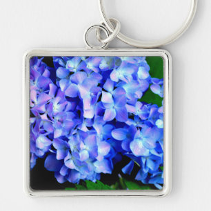 Tanzanite purple blue hydrangeas keychain