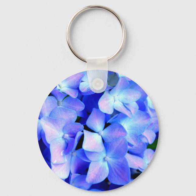 Tanzanite purple blue  Hydrangeas Keychain (Front)