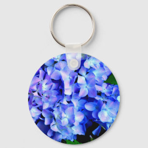 Tanzanite purple blue hydrangeas keychain