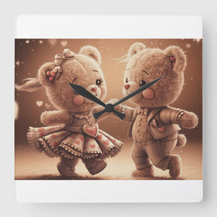 Tanzende Teddys Square Wall Clock