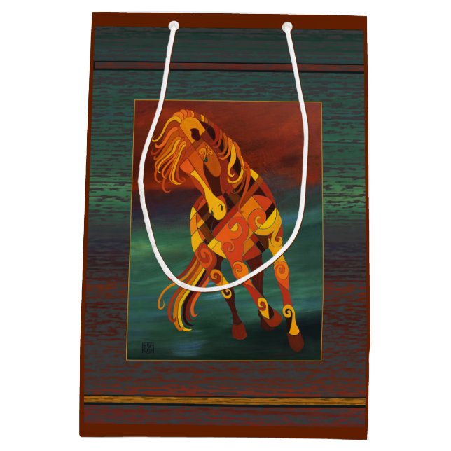 Tao of Fire Running Horse Gift Bag by Barbara Rush (Back)