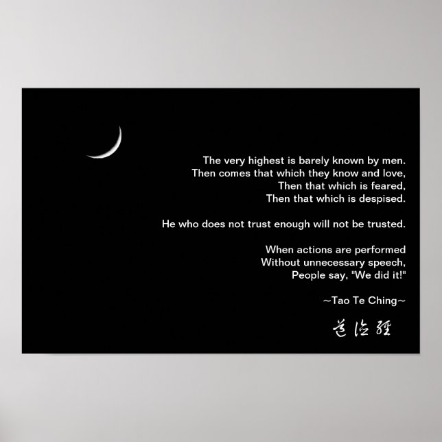 Tao Te Ching No.8 Poster (Front)
