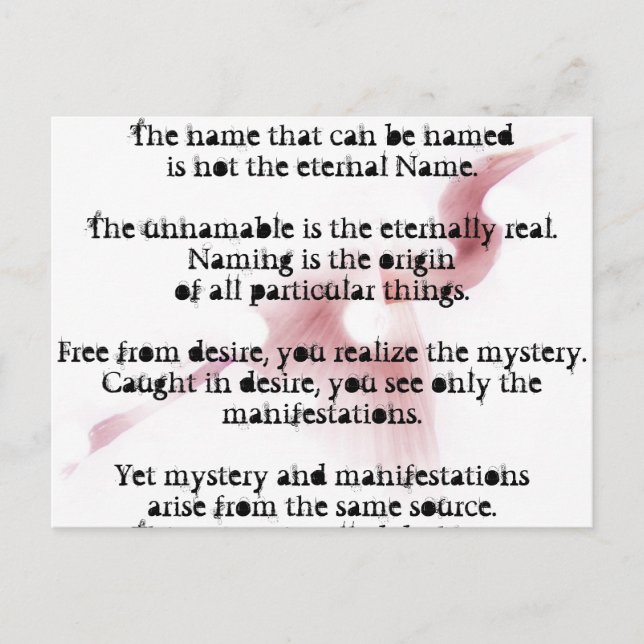 Tao Te Ching will change your life Postcard (Front)