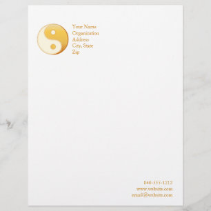 Taoism Symbol 8.5" x 11" Letterhead