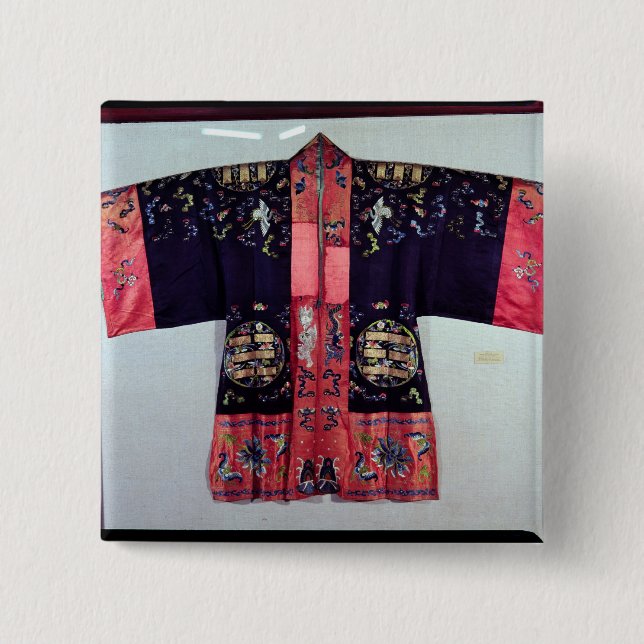 Taoist Robe With Tai Chi Yin and Yang 2 Inch Square Button (Front)