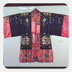 Taoist Robe With Tai Chi Yin and Yang Square Sticker