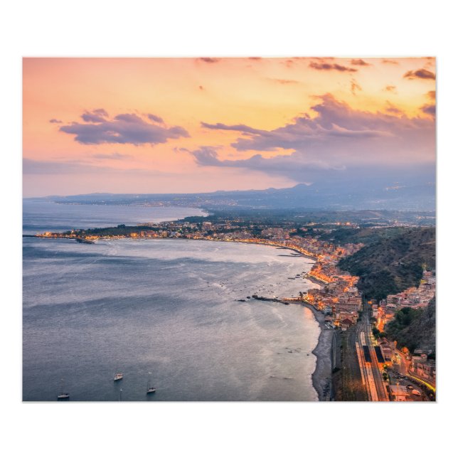 Taormina at Dusk Photo Print (Front)