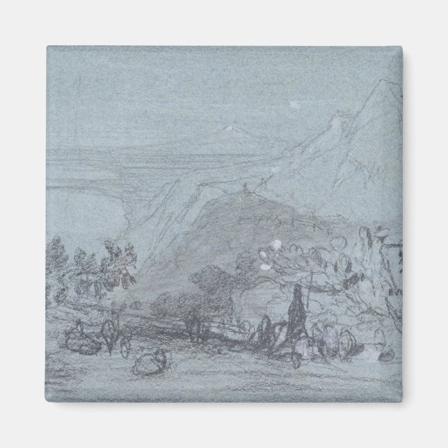 Taormina, from 'Views of Sicily' (chalk & gouache Magnet (Front)