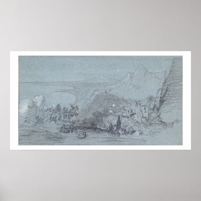 Taormina, from 'Views of Sicily' (chalk & gouache Poster (Front)